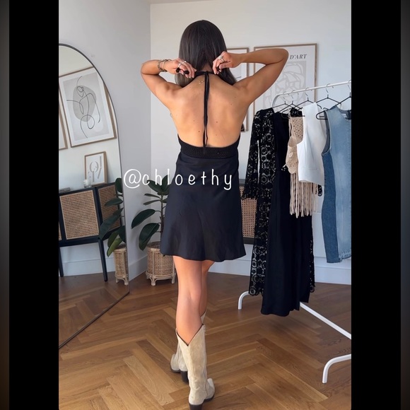 Zara FLOWER CROCHET KNIT DRESS - Picture 6 of 12